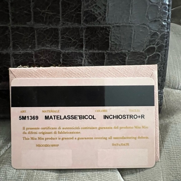 Miu Miu Croc Embossed Leather Wallet Bifold - Picture 4 of 9